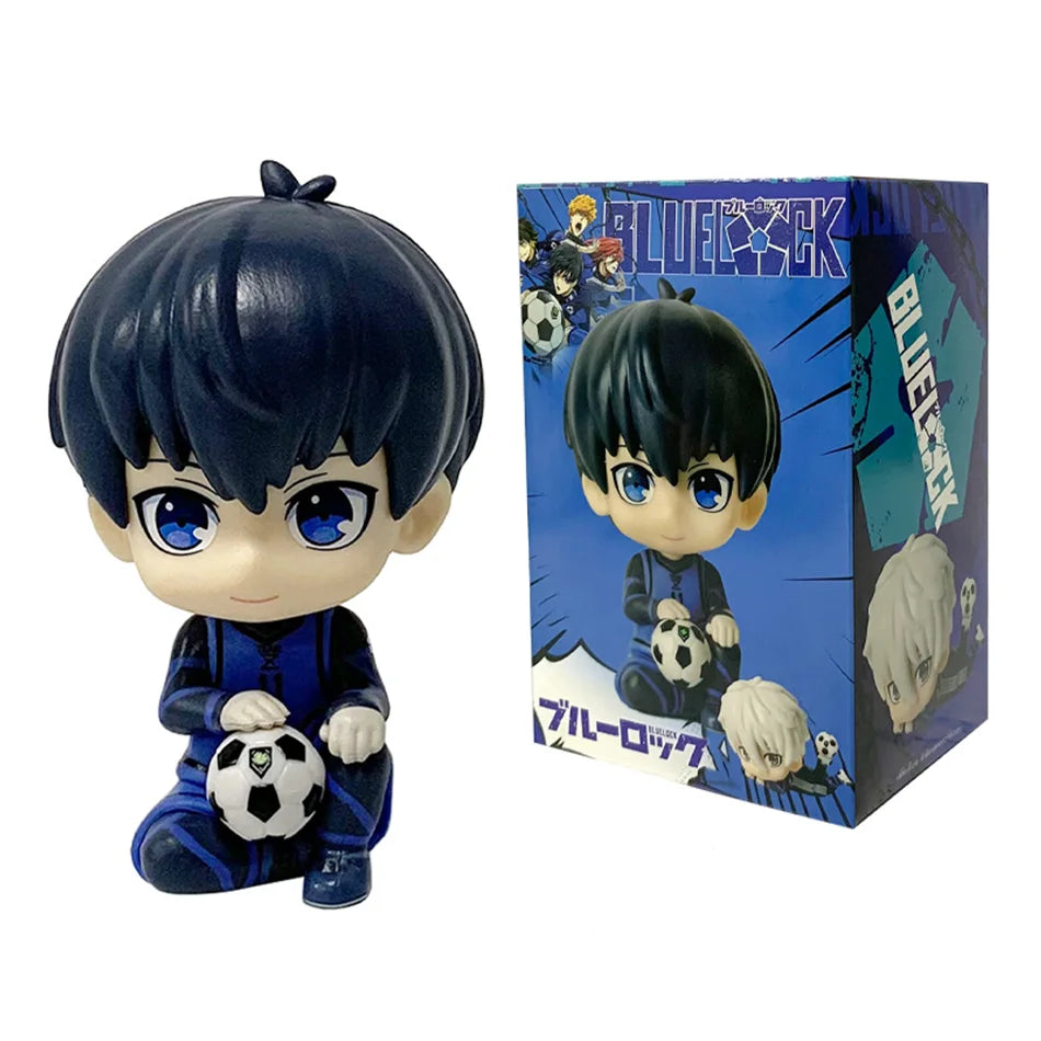 NEW Blue Lock Kawaii Nagi Yisagi Isagi Yoichi Sitting Action Figure Doll Tabletop Model Anime Peripheral Creative Birthday Gift