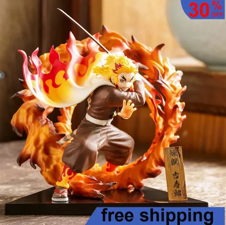 20CM Demon Slayer Anime Figure Inflammation Hashira Rengoku Kyoujurou Adult Action Figure Collect Ornaments Model Doll Gift Toys