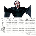 1 Set Halloweenkostüme mit lauten Schreien, Horrorfilm-Cosplay-Outfits, gruselige Kleidung, Masken, Handschuhe – perfekt für Halloween