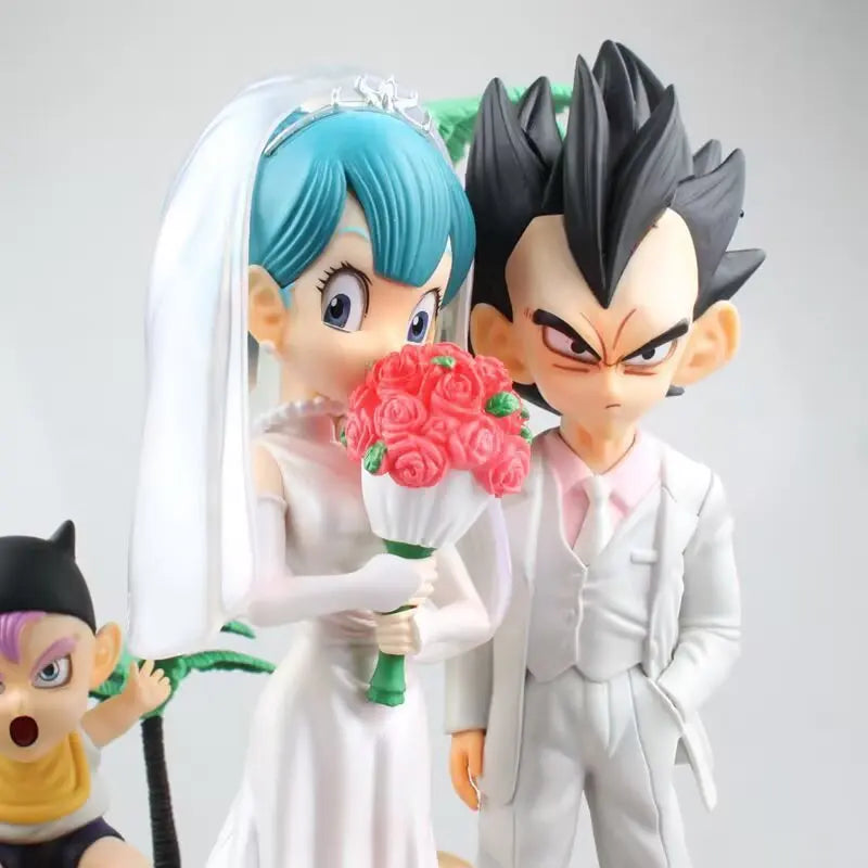 26cm Dragon Ball Z Wedding GK Statue - Vegeta & Bulma with Trunks Anime Figure Collectible Gift