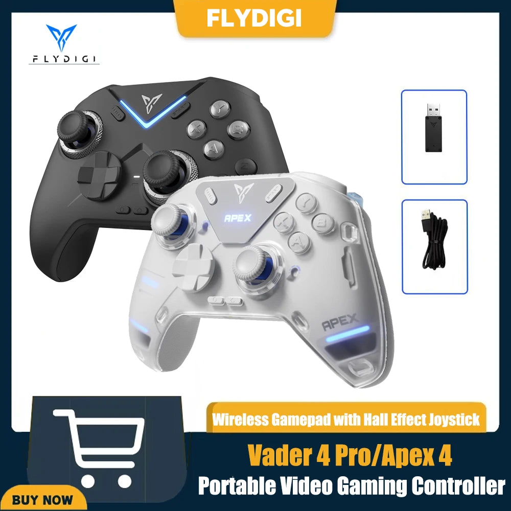 Flydigi Vader 4 Pro/Apex 4 Wireless Video Gaming Controller Handle Gamepads Bluetooth with Hall Rocker for Xbox/PC/Steam Games