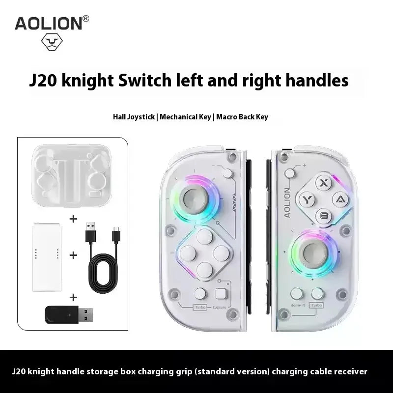 Aolion J20 Wireless Knight Left And Right Gamepad RGB Motion Sensing Hall Joystick For Nintend Switch 1/2 Contorller Accessories