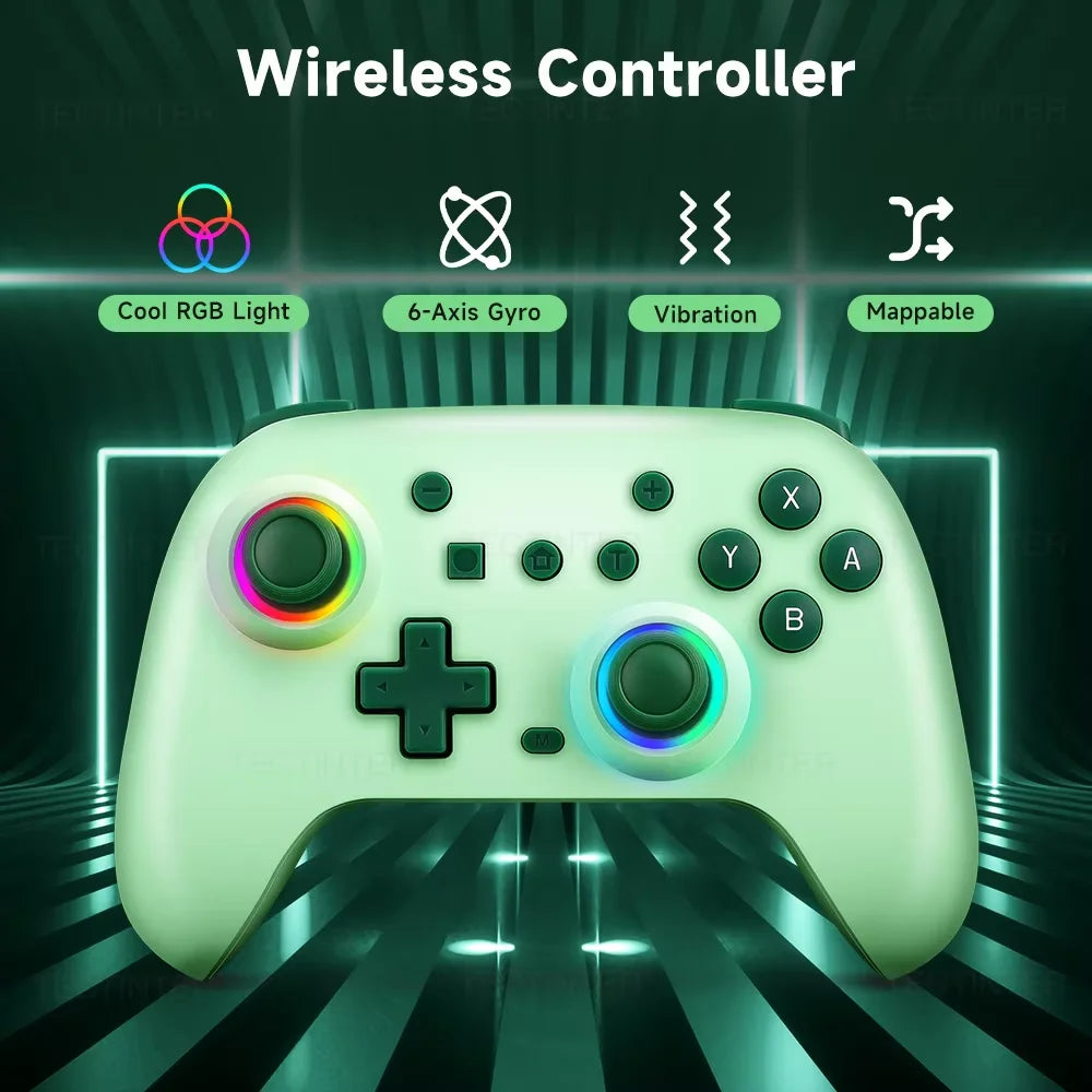 RGB Hall Effect Wireless Controller For Nintendo Switch/Switch 2/Android Gamepad PC Joystick Joypad Controle with Turbo Function