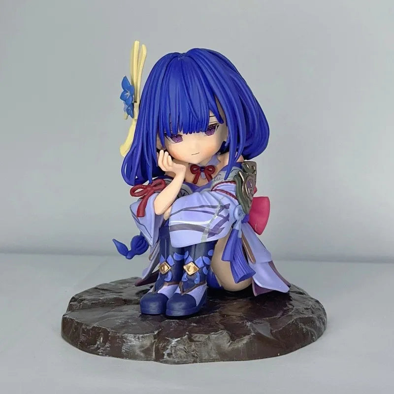 CR Q Version Raiden Shogun GK Figure Genshin Impact Anime Chibi Statue Car Desktop Ornament Collectible Gift For Anime Game Fans