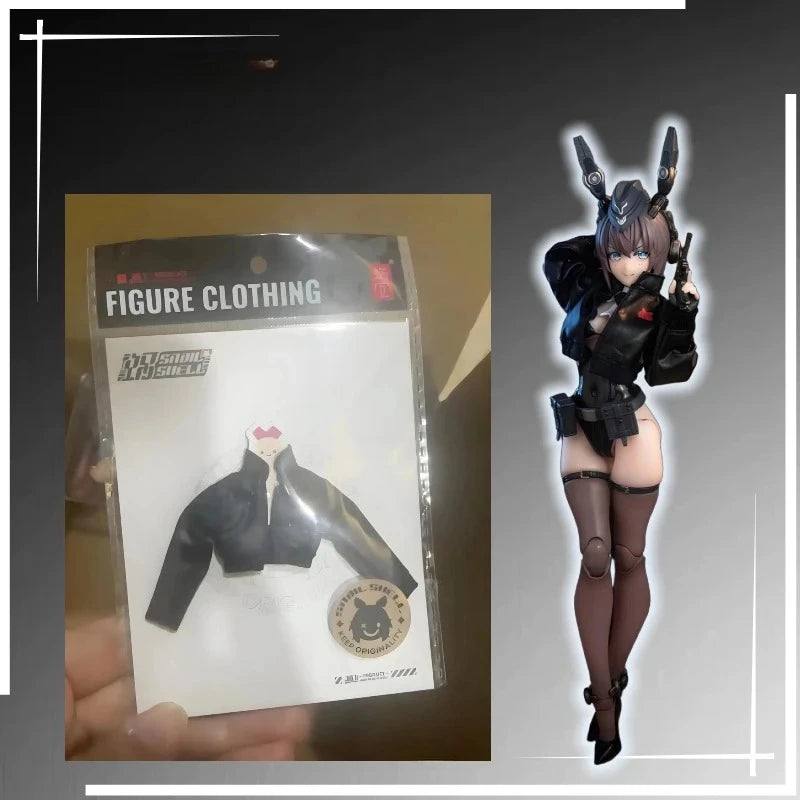 【IN STOCK 】Original 1/12 scale mech doll universal black short jacket. Compatible with 6-inch action figure Erin the bunny girl.
