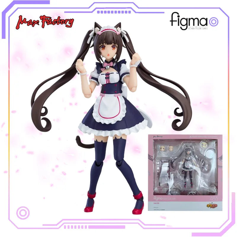 Max Factory Original Figma Series NEKOPARA Vol. 1 Soleil Opened! #486 Chocolate/Vanilla Maid Dessert Movable Toy Collection Gift