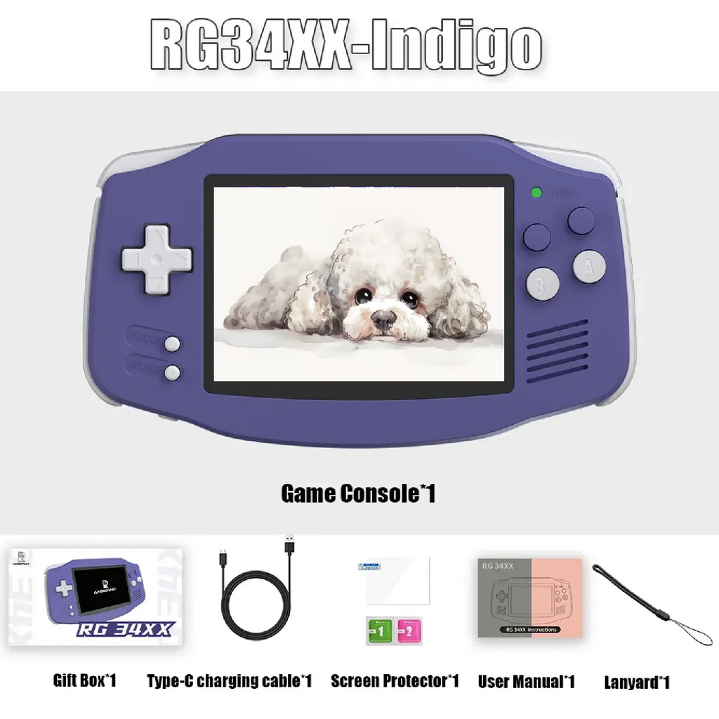 ANBERNIC RG 34XX RG34XX Retro Handheld Game Consoles Video Game Player 3500mAh 256G PSP Game 3.4inch IPS Screen Linux System Hot