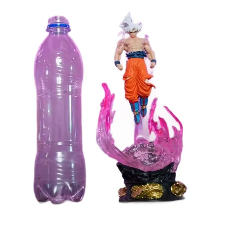 24cm Anime Dragon Ball Can Emit Light Figure Ultra Instinct Son Goku Saiyan Pvc Sculpture Doll Decoration Model Collection Gifts