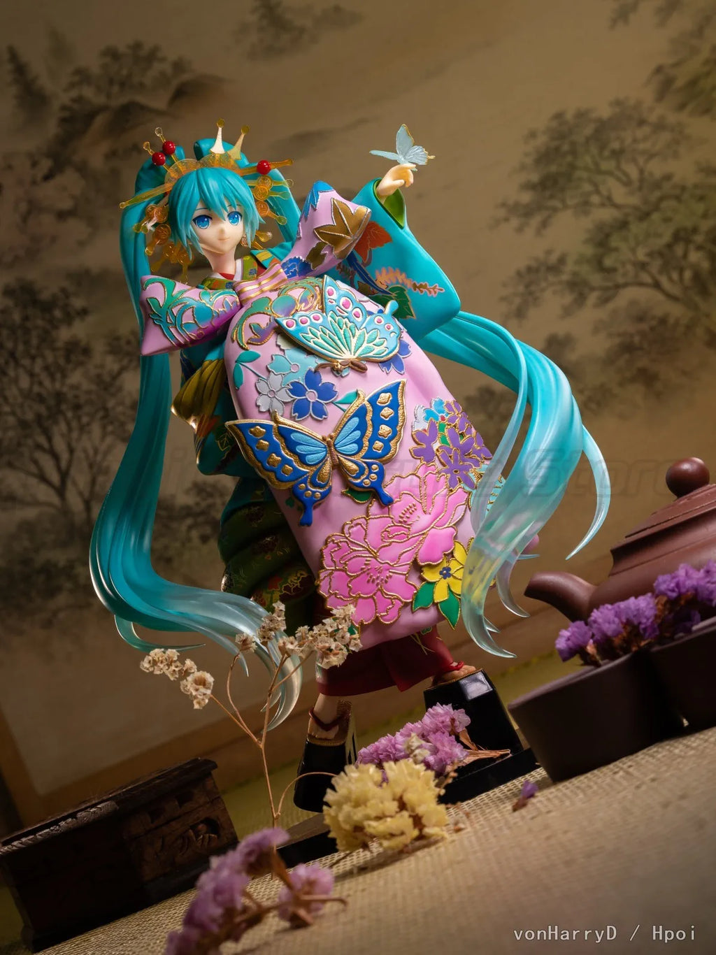 【MT】Original GSC VOCALOID Hatsune Miku Super Kabuki Flower Street Poetry Mirror Version 1/7 Scale Figure Toy Collectible Display