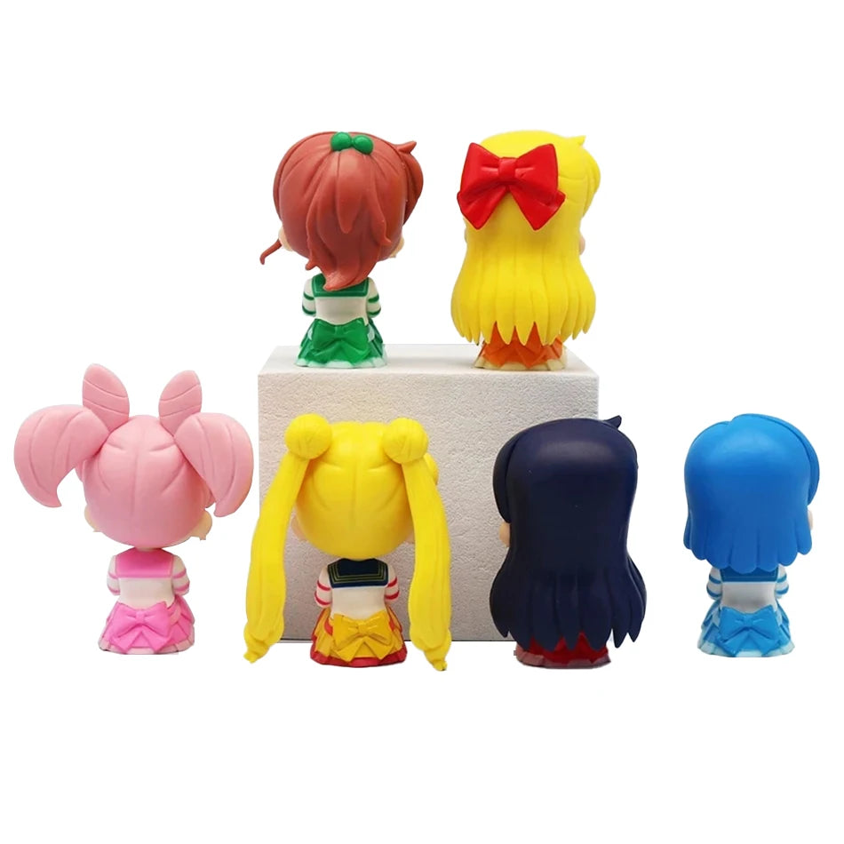 7cm Sailor Moon Anime Figure Tsukino Usagi/Chibiusa/Kino Makoto Action Figure Sailor Mars Jupiter Mercury Venus Figurine Kid Toy