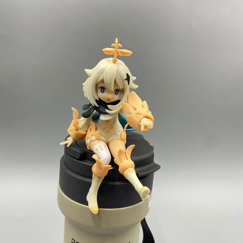 12cm Genshin Impact Figure Model Paimon Toys PVC Q Version Mini Cute Game Peripheral Weapon Model Desktop Ornament Decoration