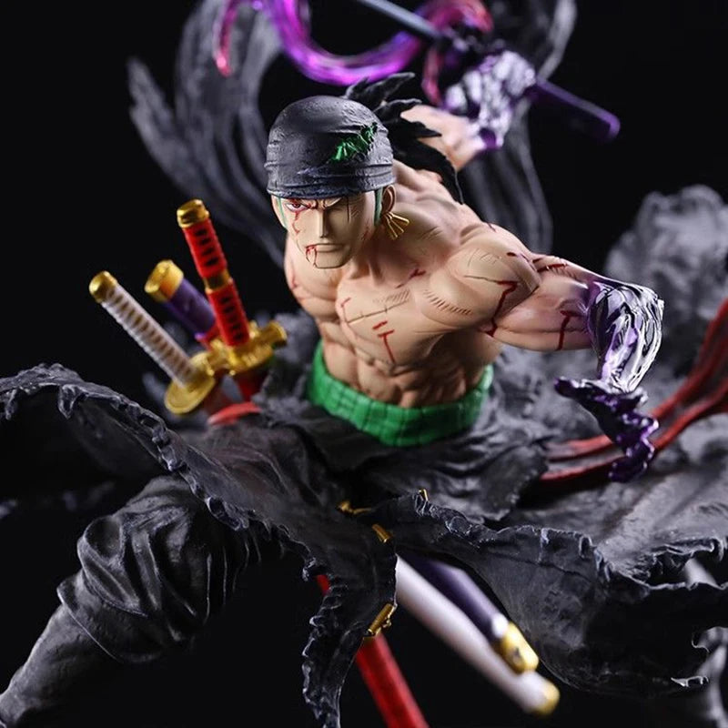 25cm Anime One Piece Zoro Figures Bloodbath Roronoa Zoro Action Figures Double Headed PVC Model Collection Toys Decoration Gifts