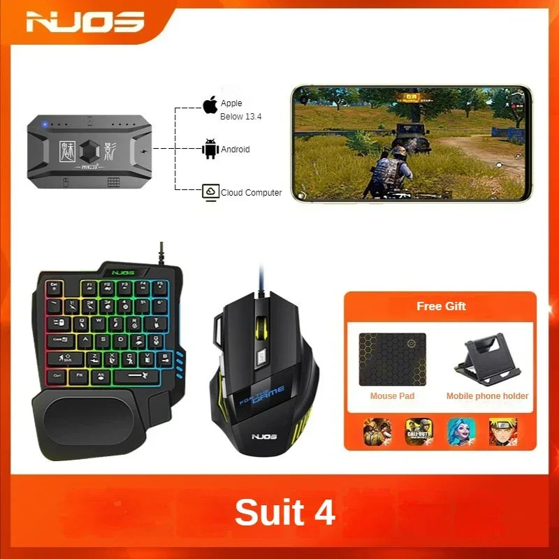 M1 Pro Mobile Game Controller 4 in 1 Maus-Tastatur-Adapter-Konverter BT V5.0 Programmierbarer Adapter unterstützt IOS Android System