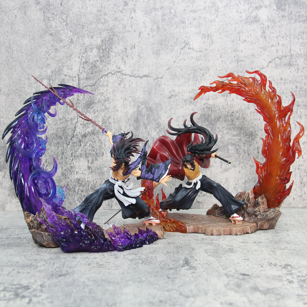 23cm Anime Figures Demon Slayer Kokushibou Vs Tsugikuni Yoriichi Pvc Aciton Figure Model Collection Statue Ornament Toys Gifts