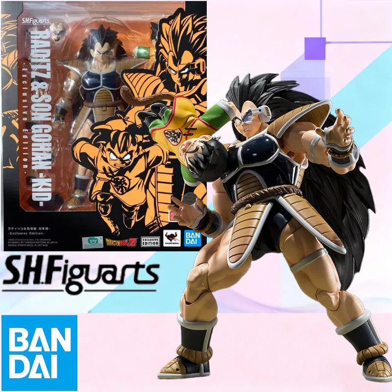 In Stock BANDAI Original Box S.H.Figuarts DRAGON BALL RADITZ AND SON GOHAN KID SDCC SHF Action Figure Model Toy Gift for Kids