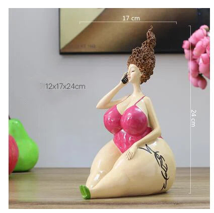 Nordic Ins Golf Schönheit Plump Frau Ornamente Handwerk Hause Wohnzimmer Schreibtisch Fett Mädchen Figuren Clubs Statuen Dekoration Zubehör