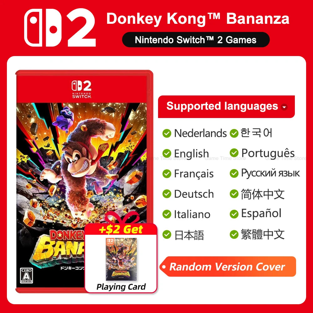 Nintendo Switch 2 Donkey Kong Bananza Juegos Games Deals 100% New Original Physical Game Card Support 1-2 Players for Switch 2