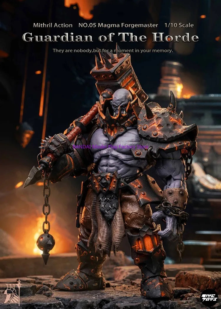 В наличност Mithril Action 1/10 Soldier Guardian of The Horde 05 Magma Forgemaster Barbarian Orcs Пълен комплект 6-инчови екшън фигурки Модел