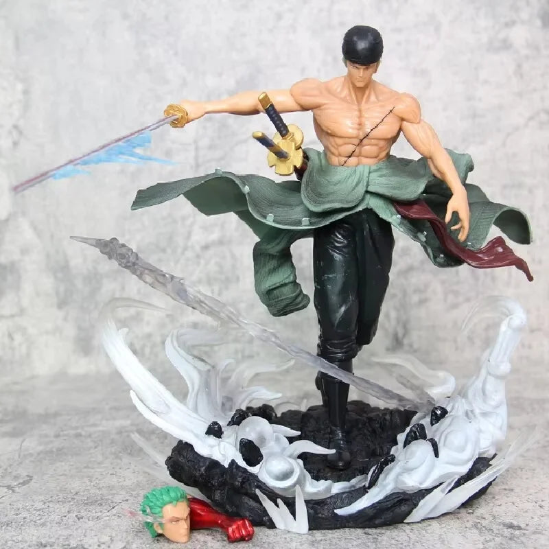 One Piece Gk Anime Battle Roronoa Zoro Stehende Haltung Statue Modell Spielzeugpuppe PVC-Sammlung Schreibtischdekoration Geschenk