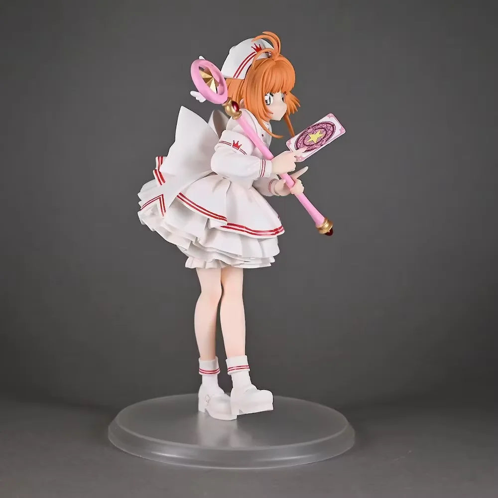 New 22cm Cardcaptor Sakura Figure Kinomoto Sakura Figures Anime Models Statue Collection Toys Desk Decoration Kids Birthday Gift