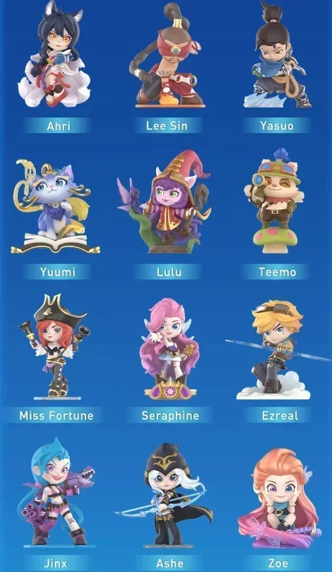 POP MART The League of Legends Classic Character Series Blind Box Toys Kawaii Anime Action Figure Surprise Mystery Box Doll Gift