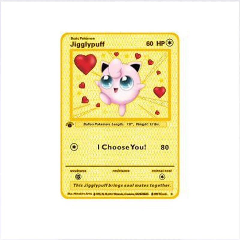 Metal Pokemon Cards Letters Golden Charizard Eevee Shiny Iron Pokémon Vmax EX Letters Game Pikachu Christmas Birthday Kids Toys
