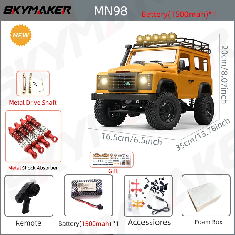 Neues MN99s MN98 1:12 MN-Modell RTR-Version RC-Auto 2.4G 4WD RC Rock Crawler Defender Fernbedienungsauto 1/12 RC-LKW-Autos Spielzeug