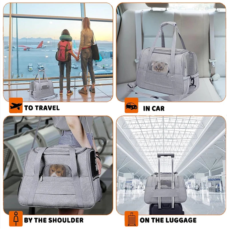 Cat Bags Portable Dog Carrier Bag Mesh Breathable Foldable Cats Carrier Bag Travel Breathable Transport Handbag Pet Travel Bags