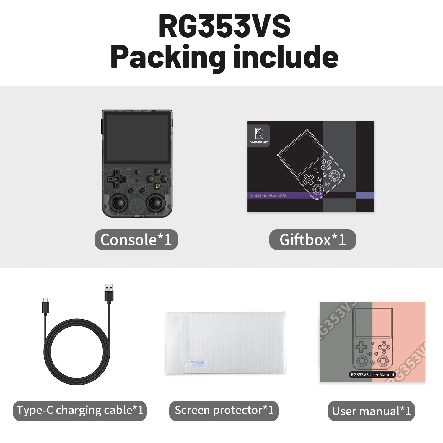 ANBERNIC RG353V RG353VS Handheld Gam Console 3.5'' IPS Screen HDMI Output Android Linux OS Built-in Retro Emulator Player Gifts