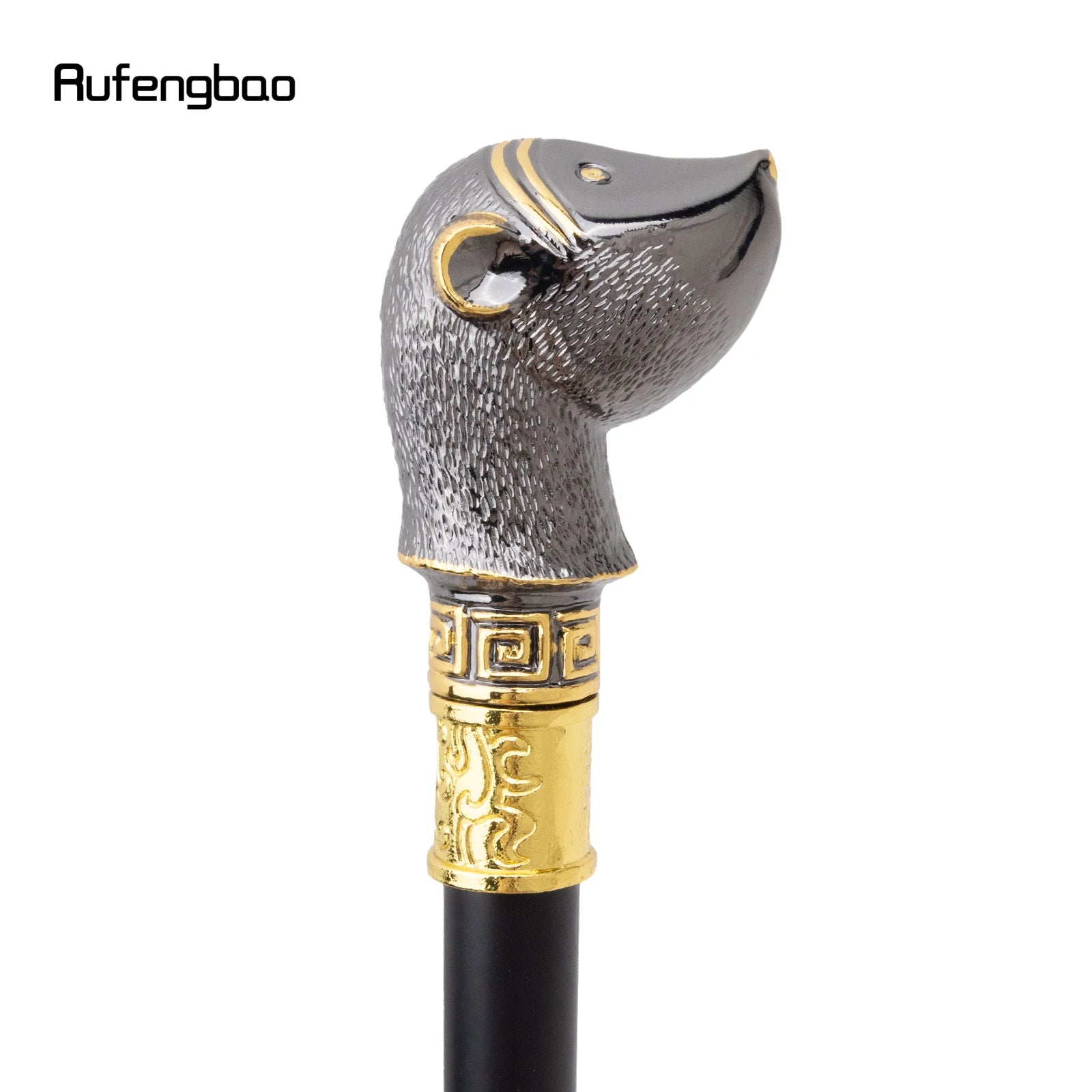 Golden Black Hamster Guinea Animal Fashion Walking Stick Decorative Cospaly Vintage Party Fashionable Walking Cane Crosier 92cm