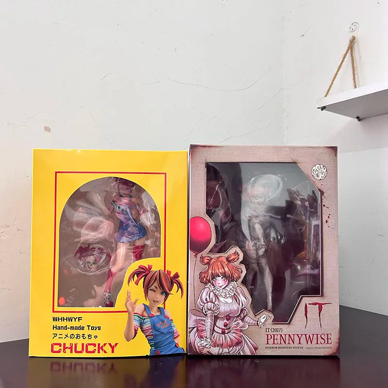 Horror Bishoujo Michael Myers Freddy Krueger Jason Voorhees Chucky Pennywise Figurine Collection Action Figure Halloween Gifts