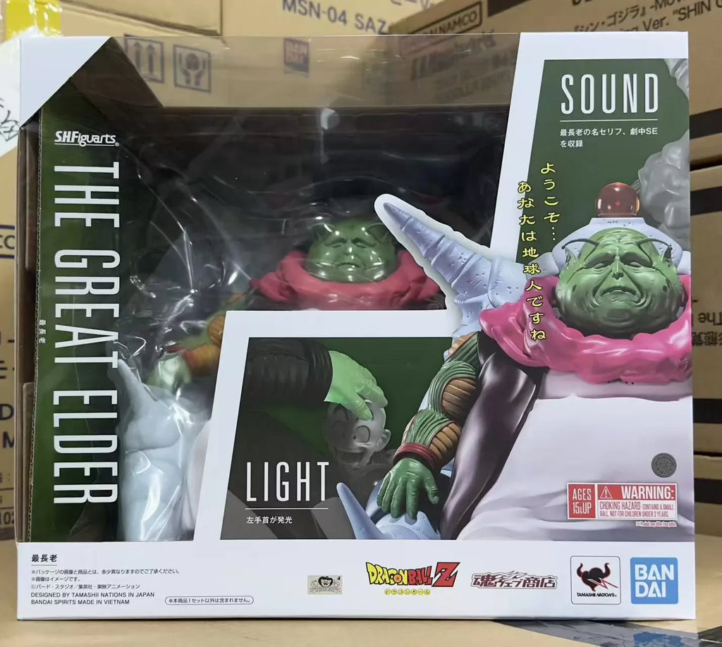 In Stock SHF Dragon Ball Grand Elder Guru Namekian Light & Sound Effect Anime Action Figure Model Doll Toys Hobby Collectible