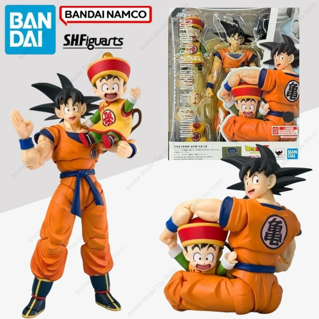 Original Bandai in Stock Genuine Figures Dragon Ball S.H.Figuarts Z Goku & Gohan Kid Ver. & Kintoun Anime Model Kits Action Toy
