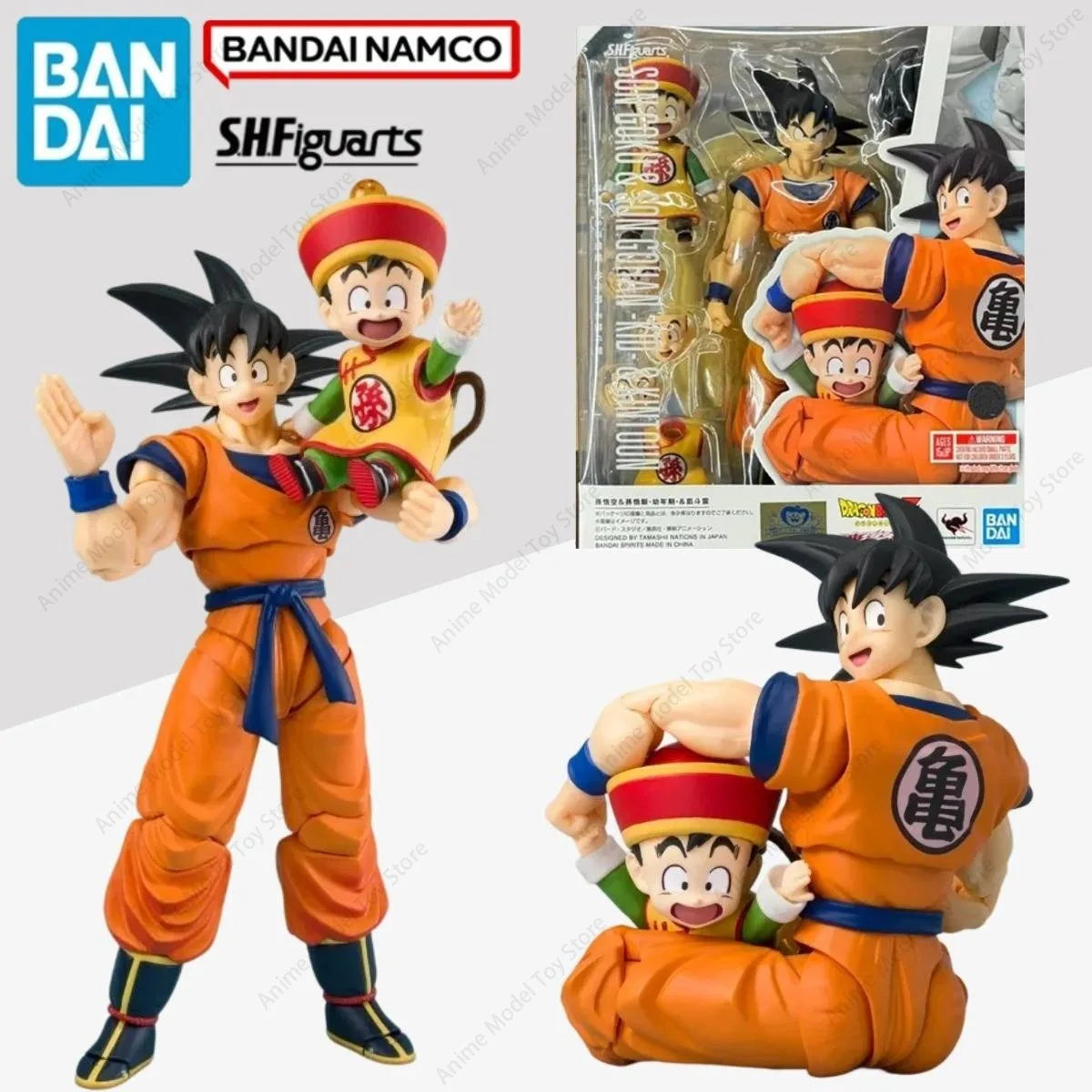 Original Bandai in Stock Genuine Figures Dragon Ball S.H.Figuarts Z Goku & Gohan Kid Ver. & Kintoun Anime Model Kits Action Toy