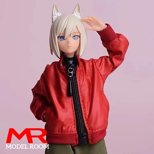 ATStory 1/12 Female Short T-shirt Zipper Jacket Clothes Model Fit 6'' SnailShell SHF ML Romankey Soldier Action Figure Body Doll