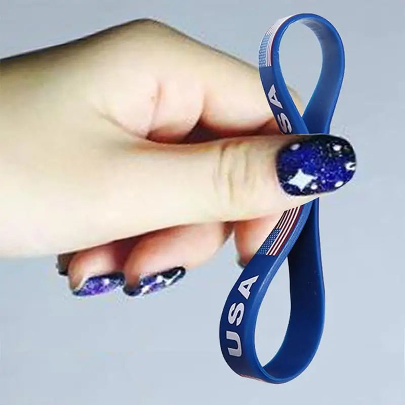 2er-Pack USA-Flaggenarmbänder für Damen und Herren, Sport-Silikonarmbänder, amerikanische Gummibänder, Armband-Accessoires, Geschenkideen