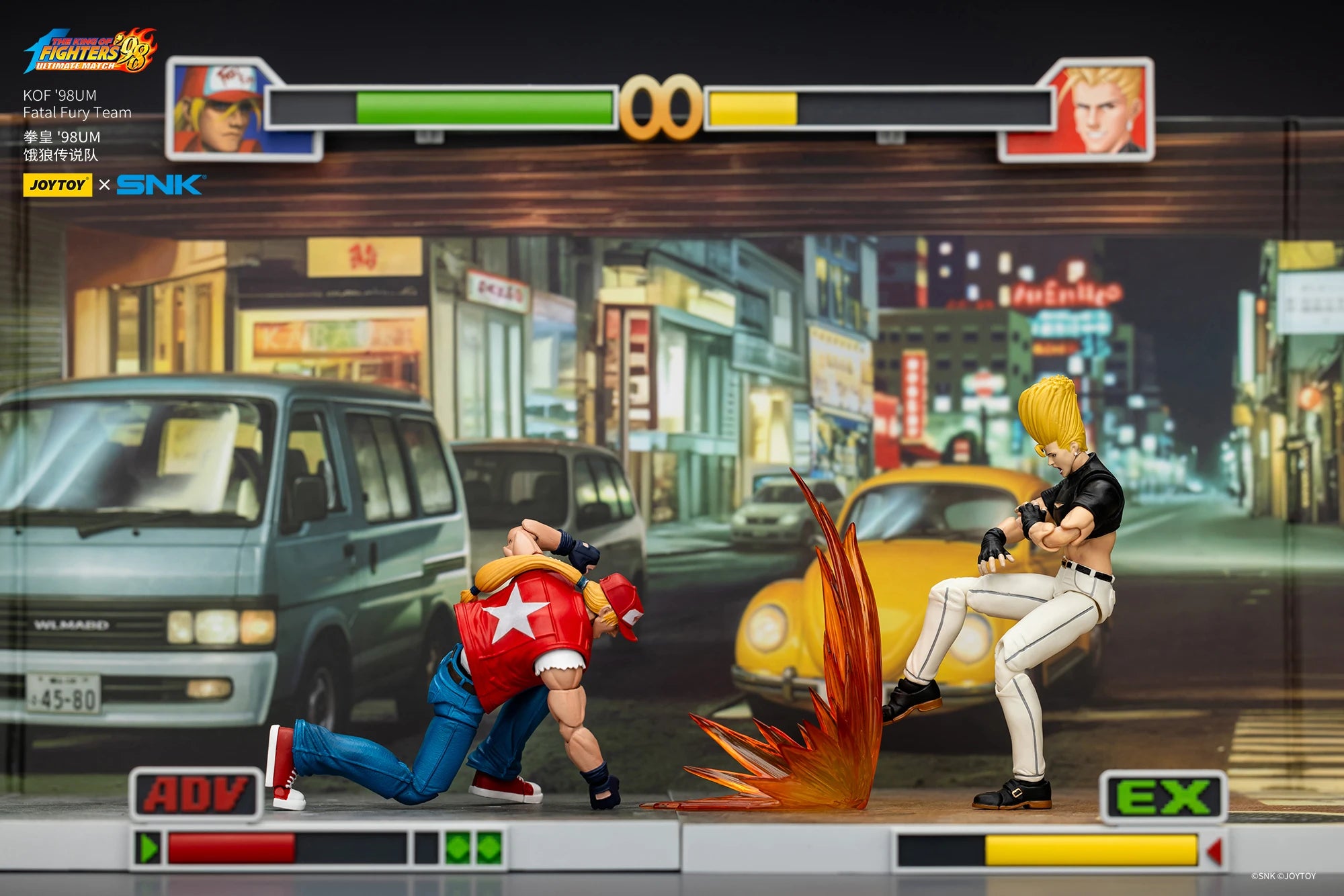 JOYTOY 1/18 Action Figure SNK KOF '98UM Fatal Fury Team Terry Bogard Andy Bogard Joe Higashi Anime Model Toys