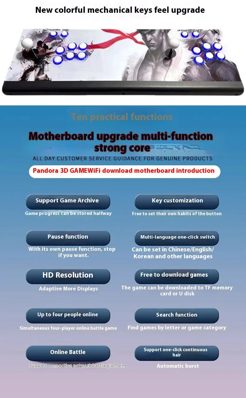 Arcade Pandora Game Console Multi in One Moonlight Box Portable Folding Fighting Game Console Customizable