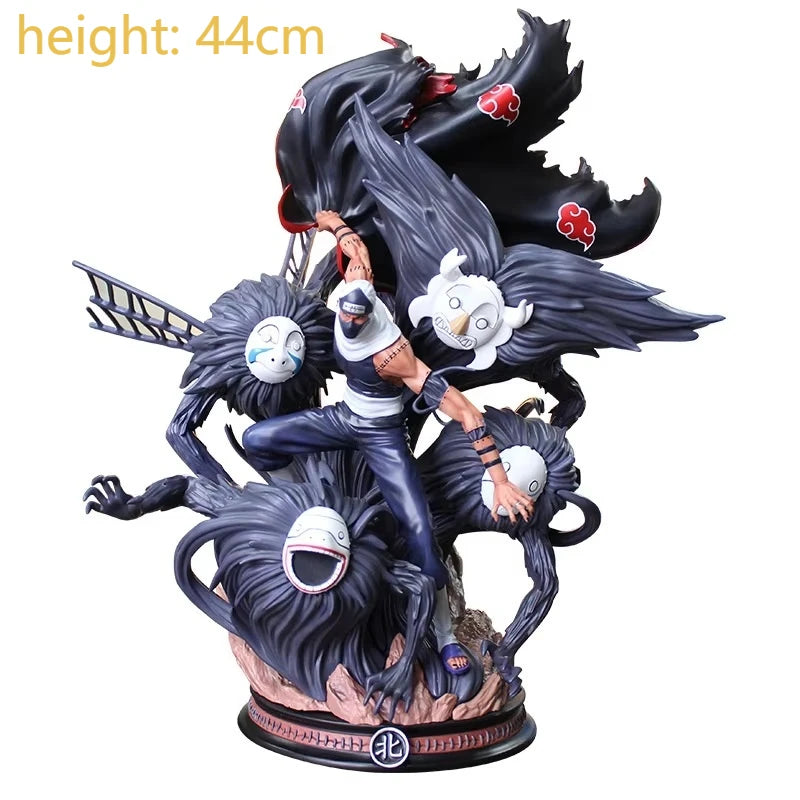 Gk Naruto Shippuden Anime 35 Cm Action Figure - Kurama Chakra Mode With Sasuke Itachi Statue Collection Toy Kyuubi Figma