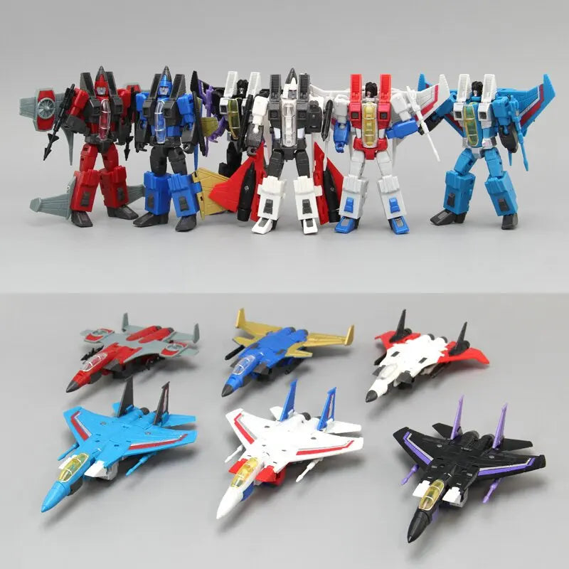 3Pcs/Box Transformation robot toy G1 cartoon Flight team Starscream Skywarp Thundercracker figure model small scale aircraft