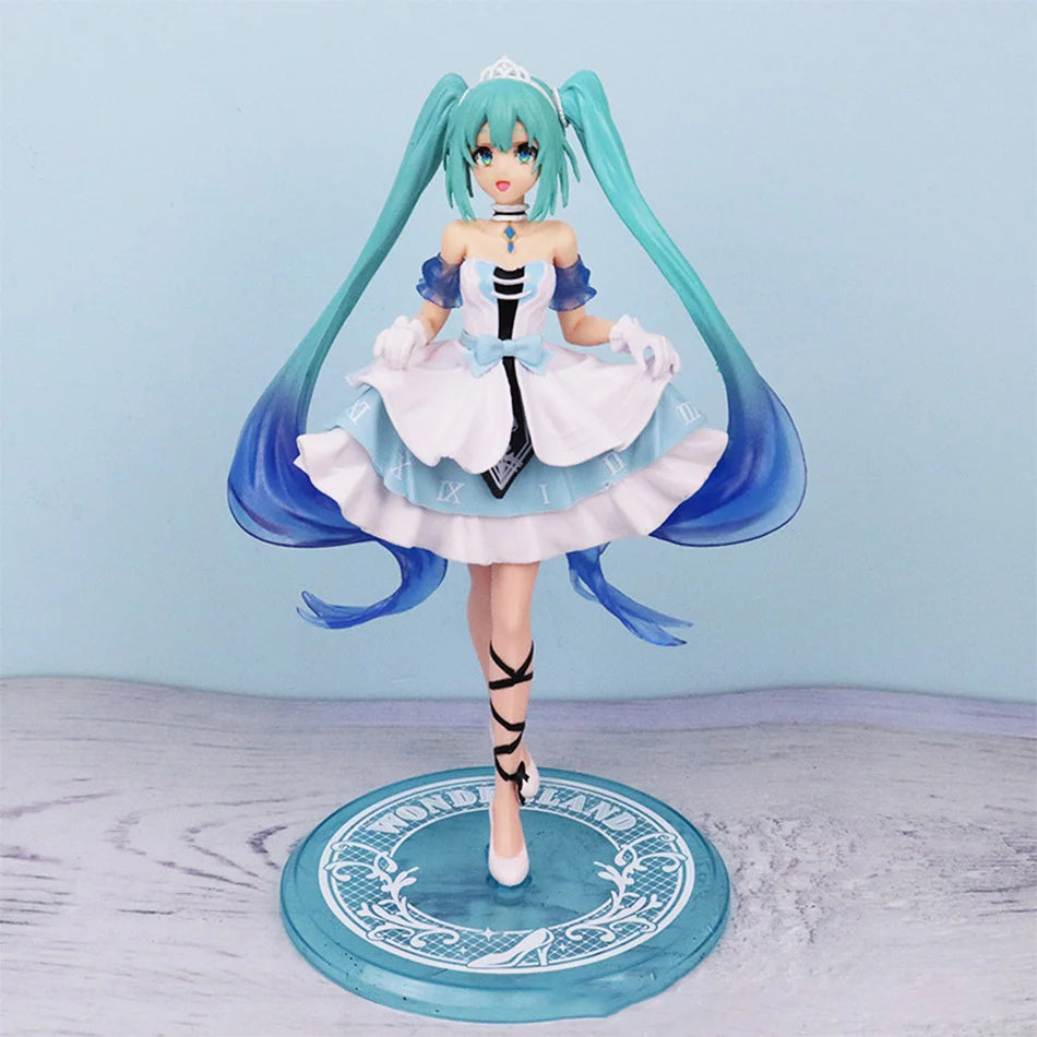 New 20cm Desktop Cute Hatsune Miku Kwaii Style Anime Figure Toys PVC Model Collector Doll Birthday Gift