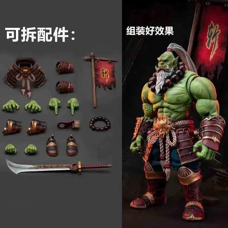World of Warcraft Tribal Guard Orc Action Figure 1/10 Scale Collectible Hand-Made Movable Model Ornaments for Gamers And Fans