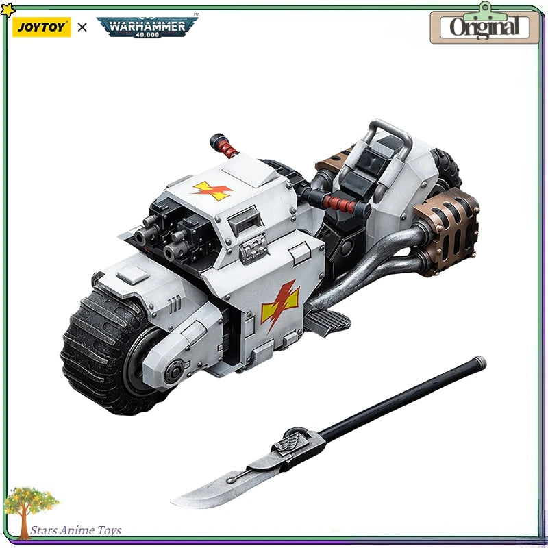 【Pre Sale】Original JOYTOY 1/18 Action Figure Warhammer 40000 White Scars Raider-pattern Combat Bike Model Toy Collection