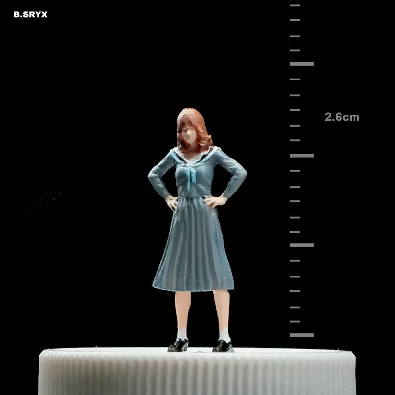 2025 New1/64 Scale Anime Girl Miniature Doll Model DLY Scene Paired With Holiday Gift Model Handmade Painted Figurine Decoration