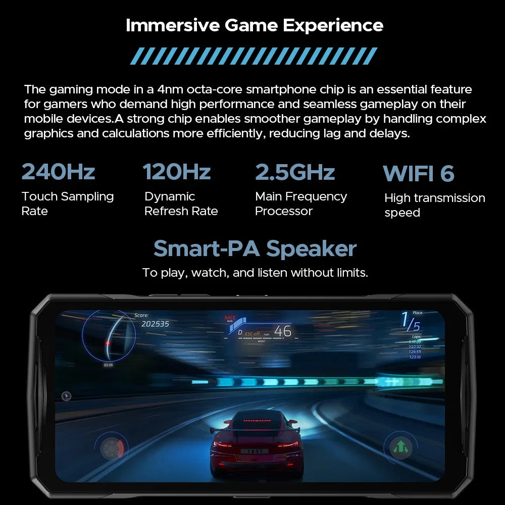 Global Version DOOGEE V40 Pro 5G 16+512GB Rugged Gaming Smartphone Dimensity 7300 6.78 "FHD+ IPS Display 200MP AI Camera 8680mAh