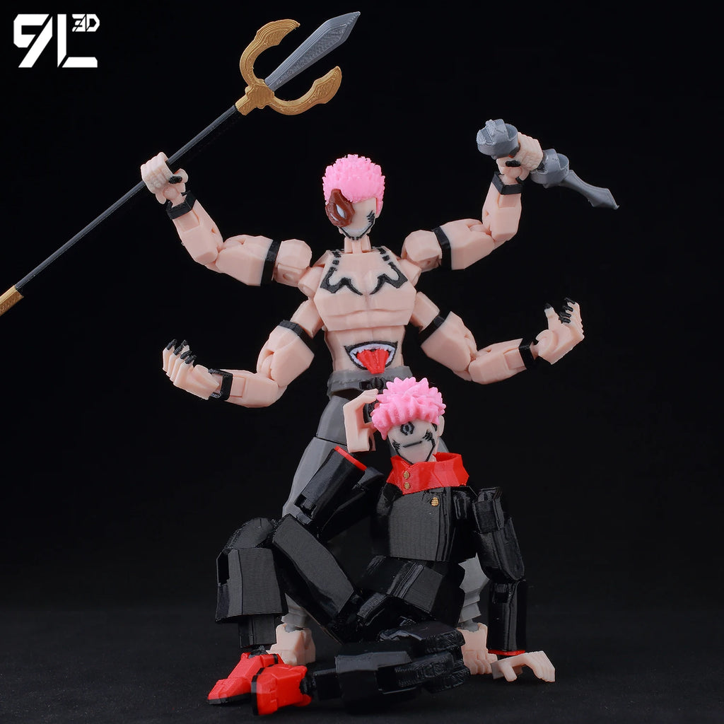 9L 3D-gedruckter Anime Jujutsu Kaisen Sukuna Lucky13 Dummy 13 beweglicher Shapeshift T13 Actionfiguren Schaufensterpuppenspielzeug für Sammler