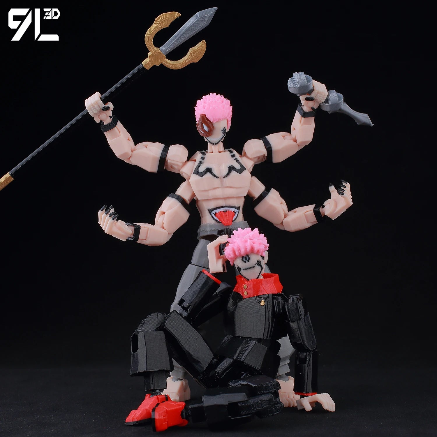 9L 3D-gedruckter Anime Jujutsu Kaisen Sukuna Lucky13 Dummy 13 beweglicher Shapeshift T13 Actionfiguren Schaufensterpuppenspielzeug für Sammler
