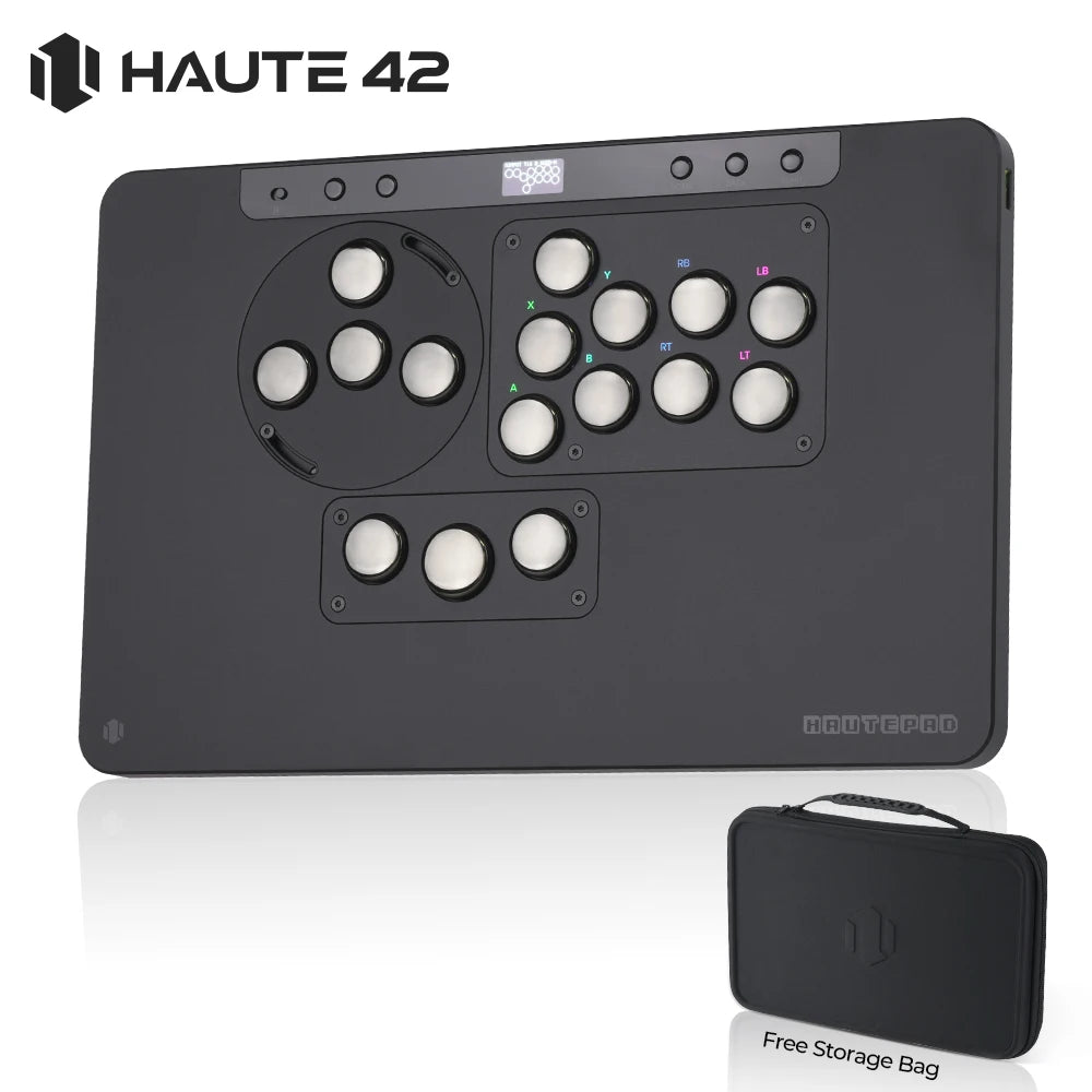 Haute42 Arcade Leverless Controller HautePad X Stickless Fightstick For PC/PS4/PS5 Hitbox Controller Ambient RGB PL/ MX Module
