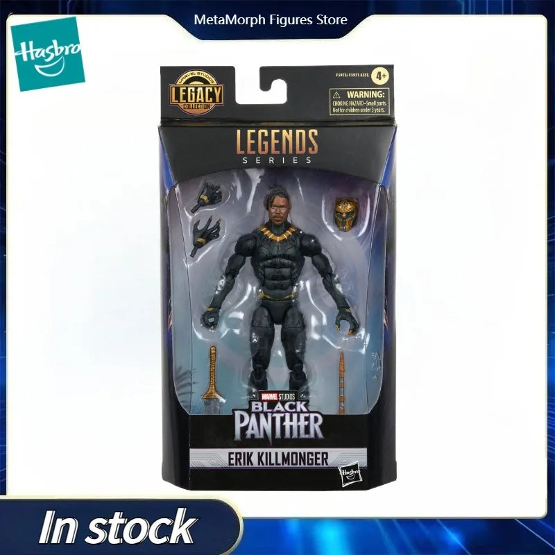 Original Hasbro Marvel Legends Series BLACK PANTHER Killmonger Anime Figure Toy Collection Model