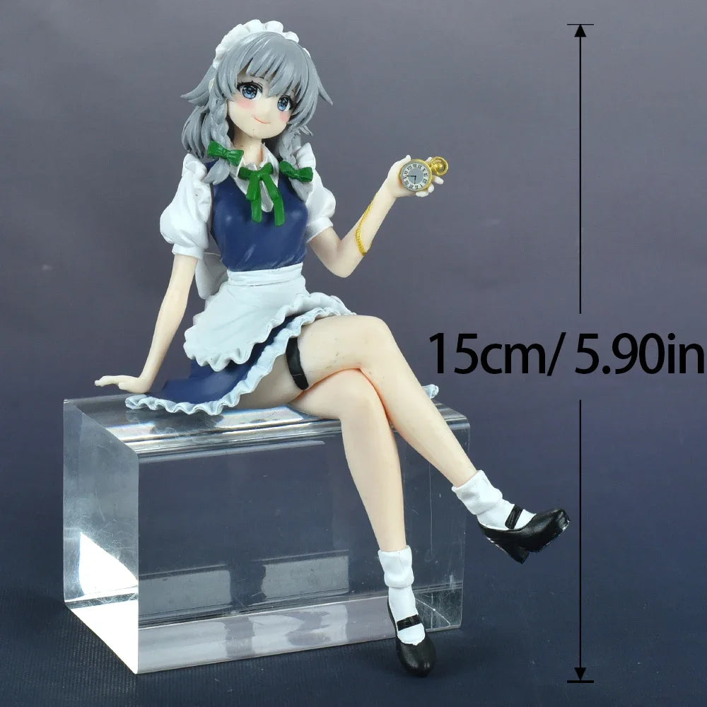 16CM Touhou Project Аниме Фигурка Izayoi Sakuya PVC екшън фигурка Колекционерски модел играчки Детски подарък Анимационни орнаменти Кукла